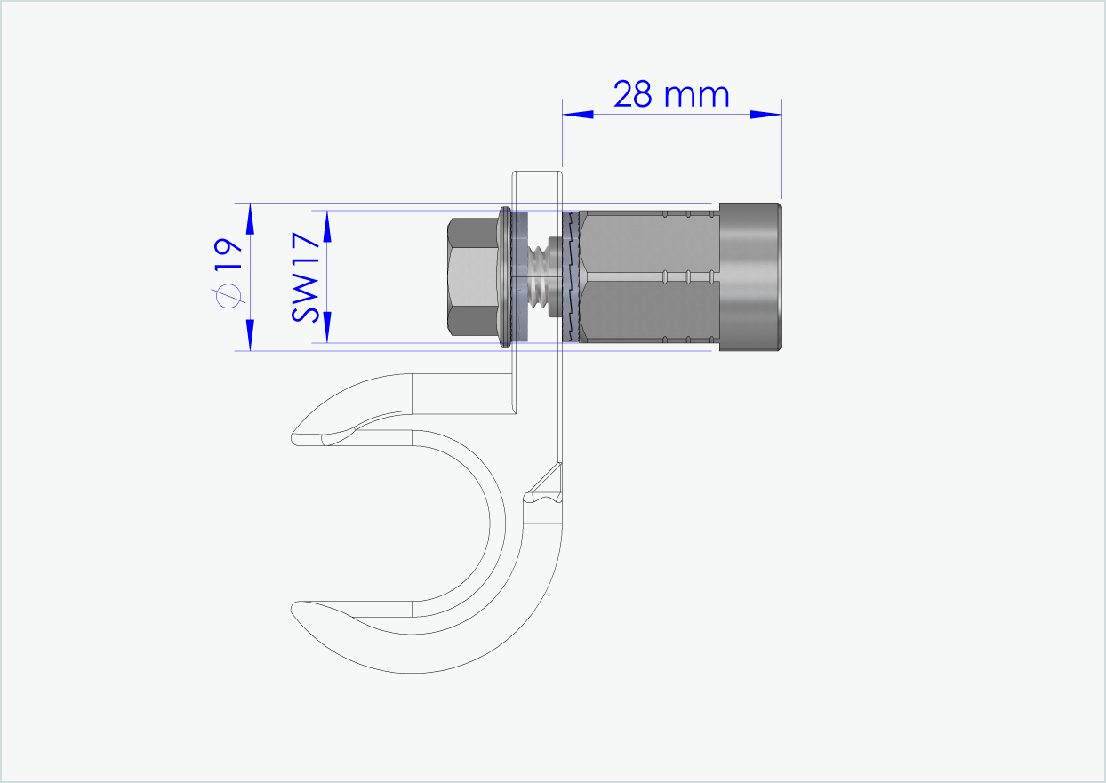 Solid axle adapter - M12 x 1.25