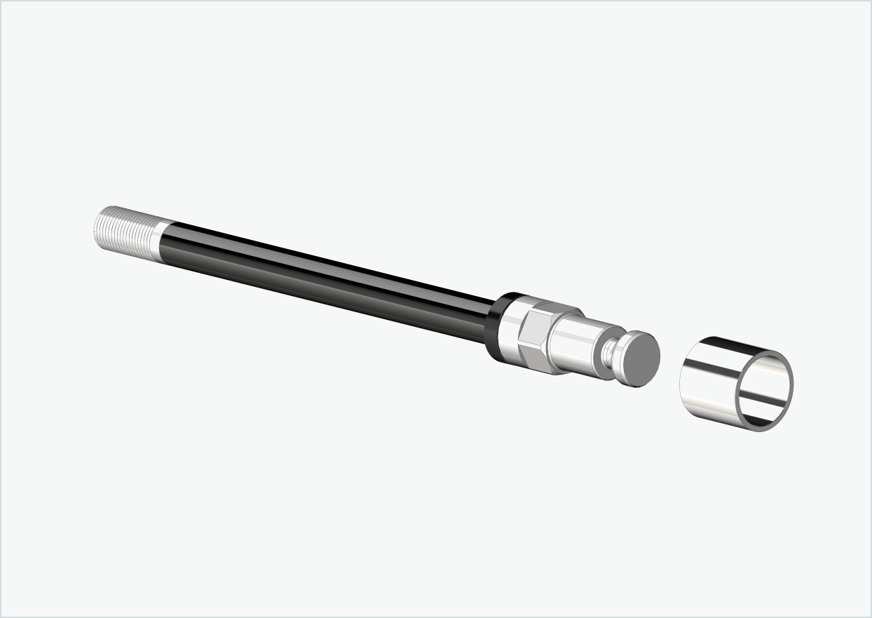 Thru axle with adapter / M12 x 1.75 | for Croozer trailers from 2018