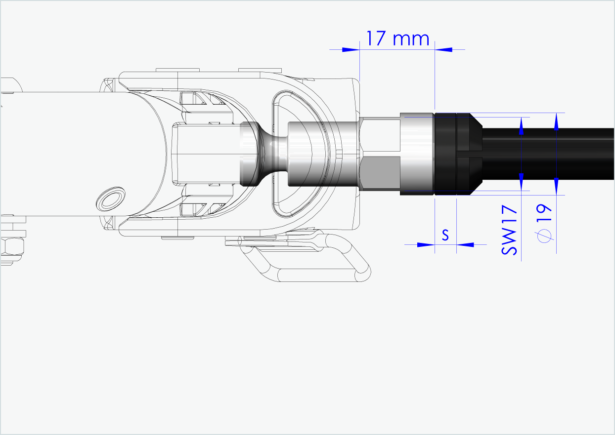 Syntace thru axle (X-12) with adapter / M12 x 1.00 | for Croozer trailers from 2018