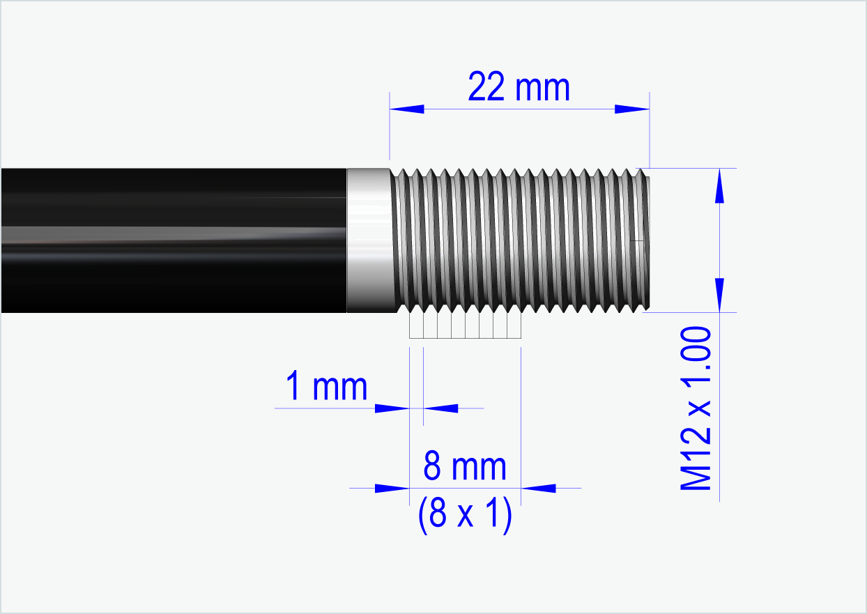 thru axle Syntace (X-12) with adapter Universal / M12 x 1.00