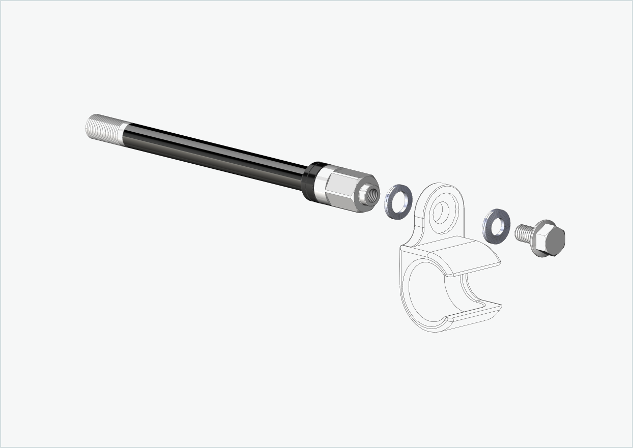 thru axle Syntace (X-12) with adapter Universal / M12 x 1.50
