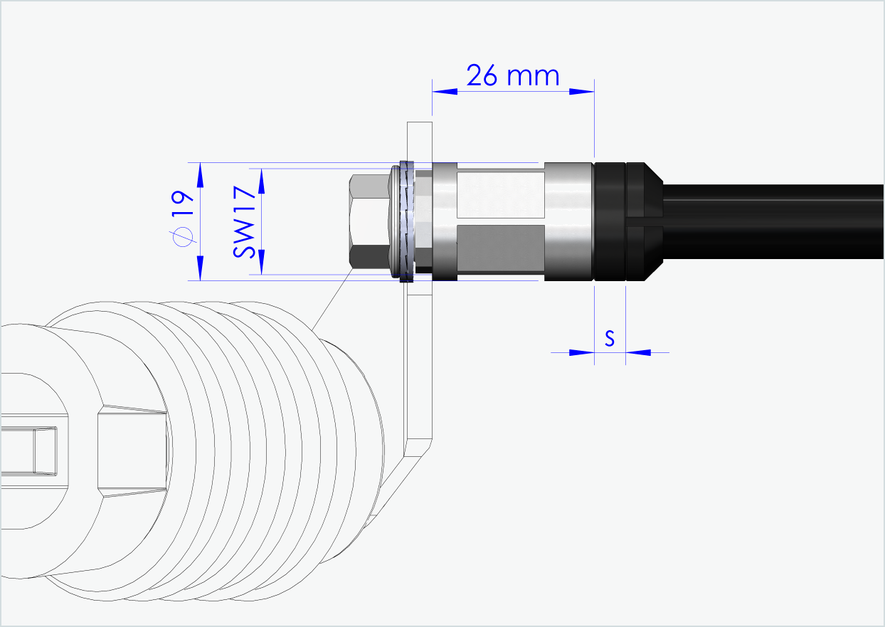 Syntace thru axle (X-12) with polygon adapter / M12 x 1.00