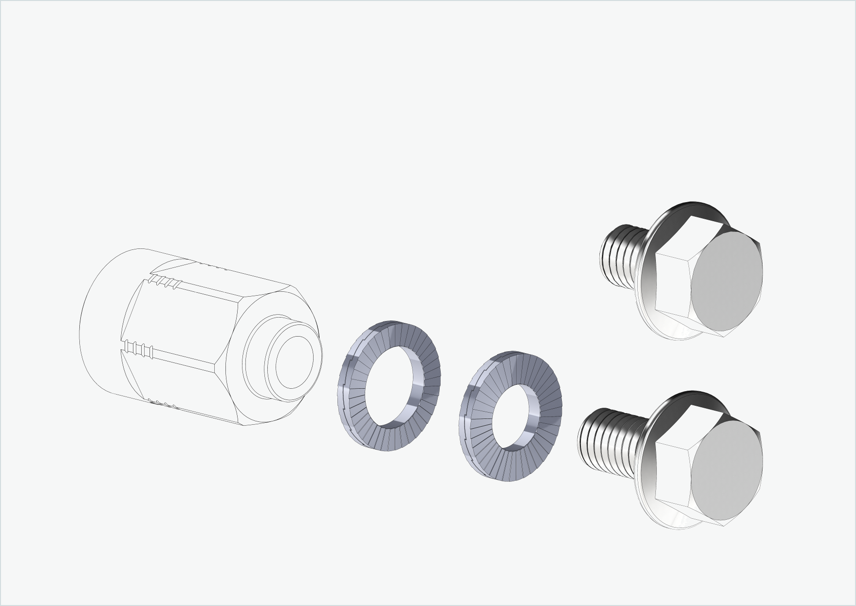 Screw fitting set for universal adapter
