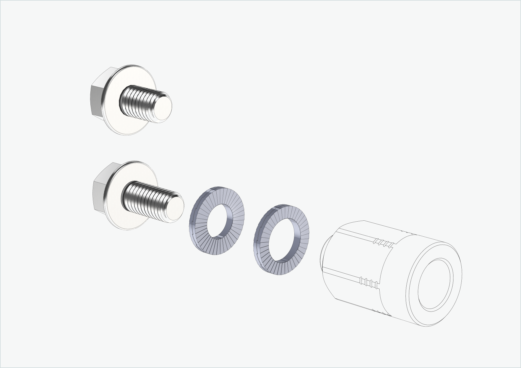 Screw fitting set for universal adapter