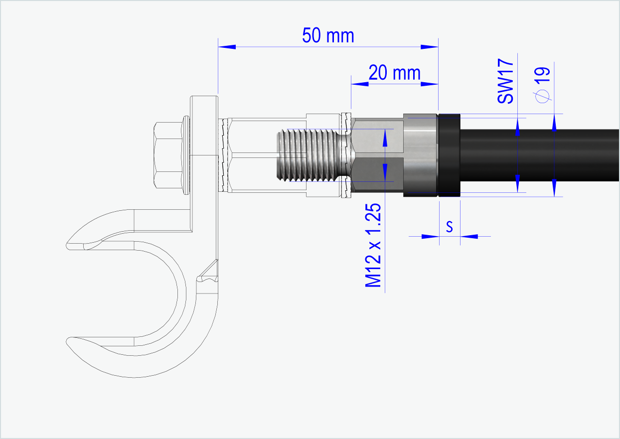 Quick-release axle with interchangeable system / M12 x 1.75
