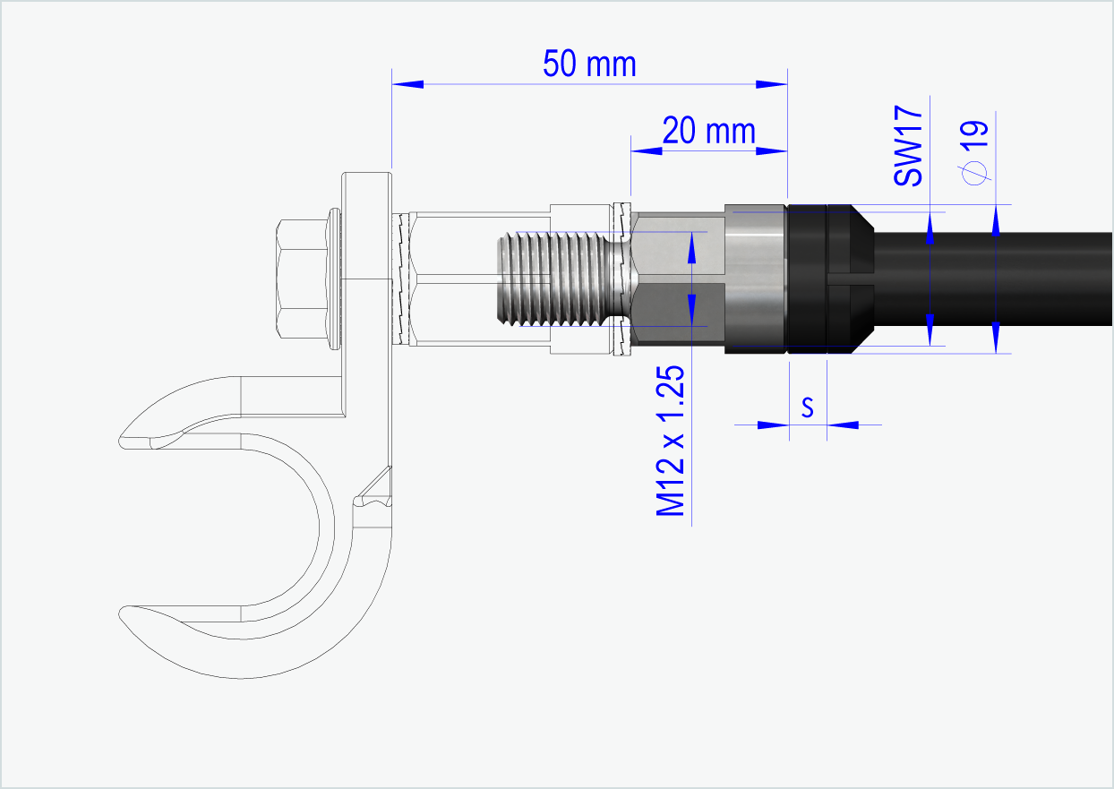thru axle Syntace (X-12) with interchangeable system / M12 x 1.50
