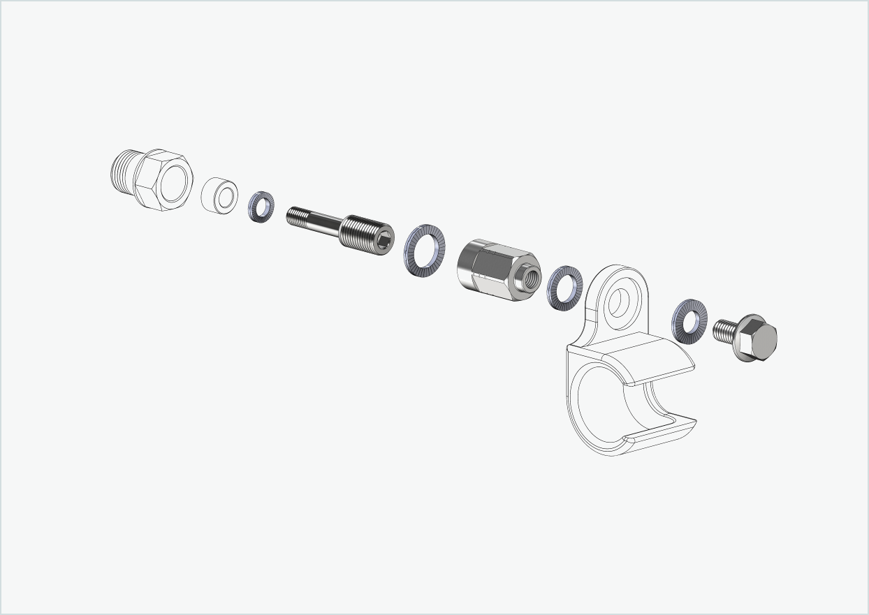 Universal adapter for HASE PINO with Rohloff Speedhub A12 | suitable for Thule, Qeridoo, Burley, Prophete, Hamax, Trixie and many more.