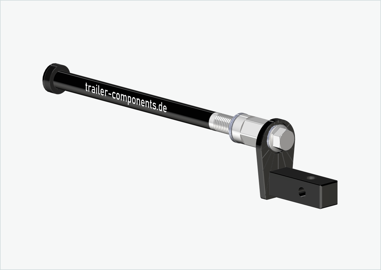 Universal thru axle with adapter for TOUT TERRAIN | for left-hand thread M12 x 1.50 - suitable for Thule, Qeridoo, Burley, Prophete, Hamax, Trixie and many more.
