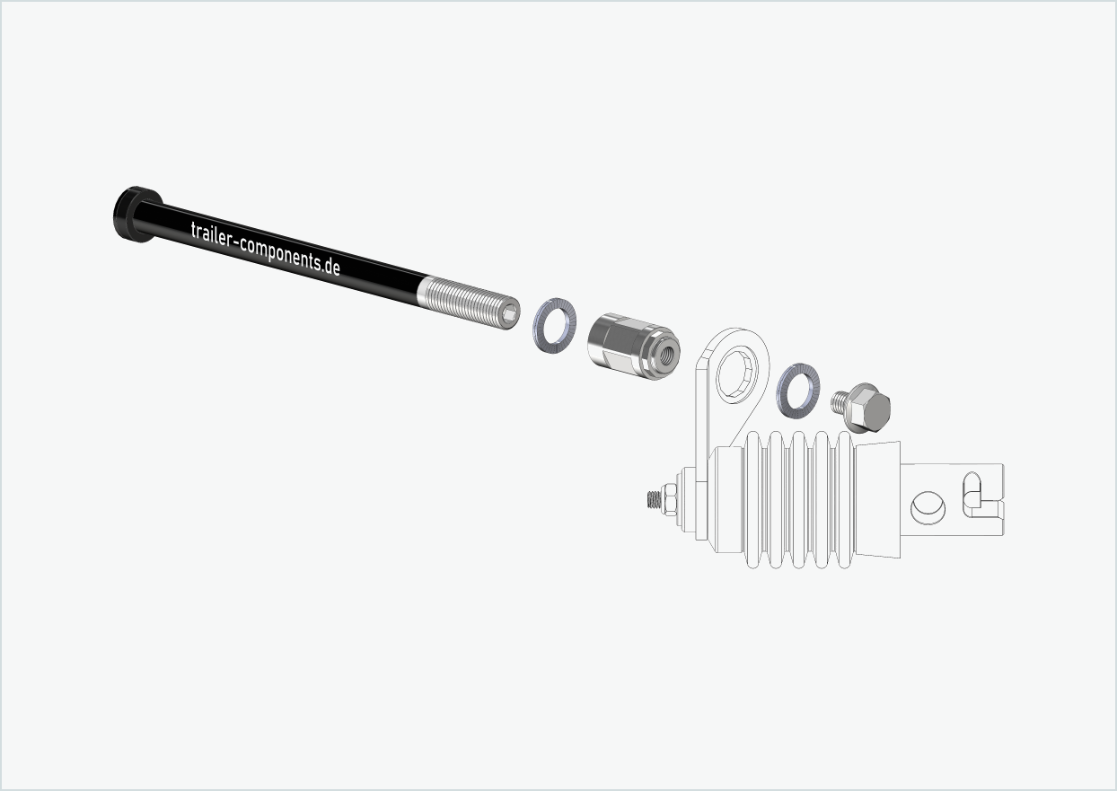 Quick-release axle with Weber adapter for ORBEA | for left-hand thread M12 x 1.50 - suitable for Weber clutches type: E - EL - ES