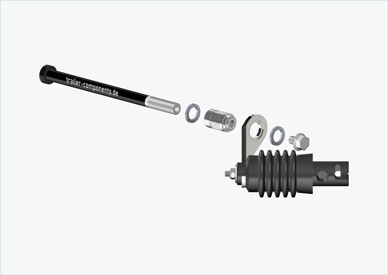 Quick-release axle with Weber adapter for ORBEA | for left-hand thread M12 x 1.50 - suitable for Weber clutches type: E - EL - ES