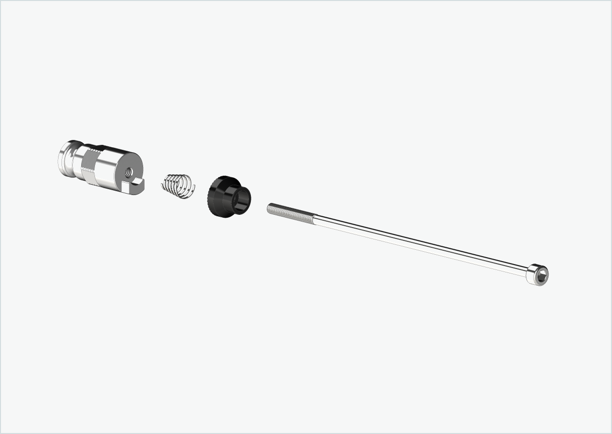 Quick-release axle with adapter for Leggero with BECCO system | clamping length 154mm - 165mm