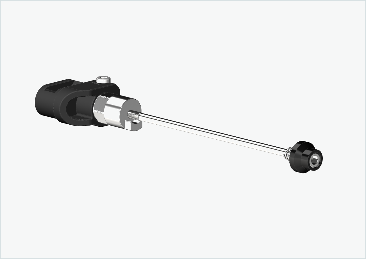 Quick-release axle with adapter for Leggero with BECCO system | clamping length 154mm - 165mm