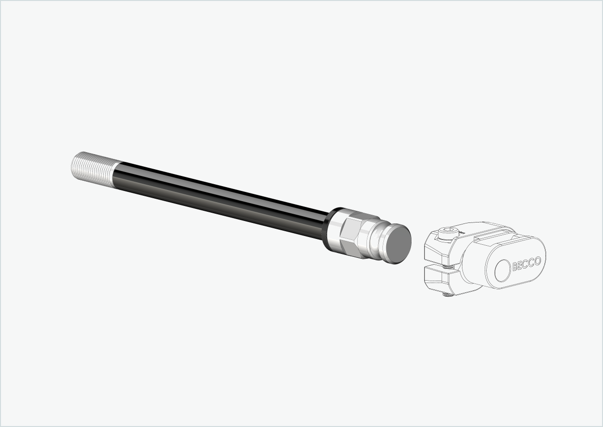 Thru axle with adapter / M12 x 1.75 | for Leggero trailers with BECCO system