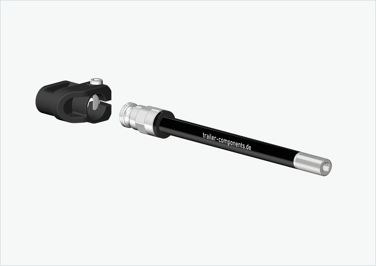 Thru axle with adapter / M12 x 1.75 | for Leggero trailers with BECCO system