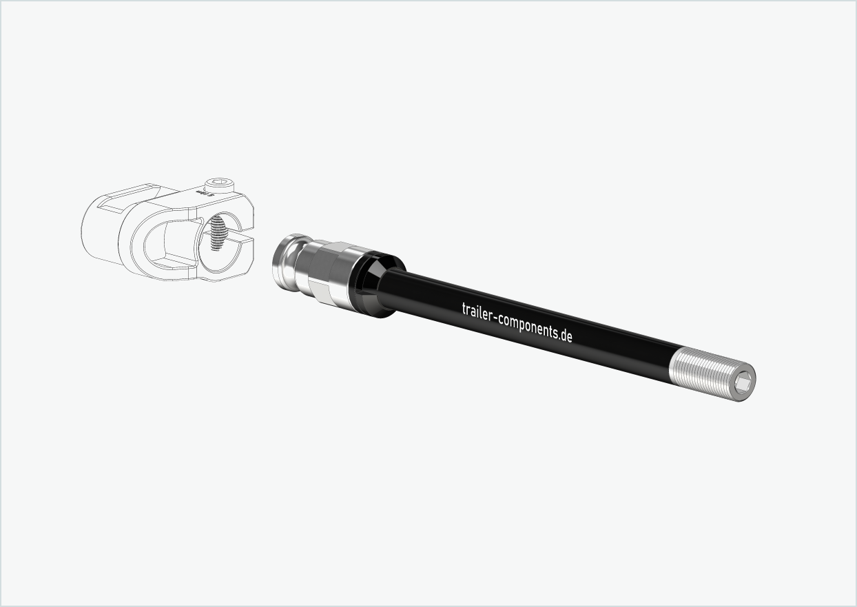 Syntace thru axle (X-12) with adapter / M12 x 1.50 | for Leggero trailers with BECCO system