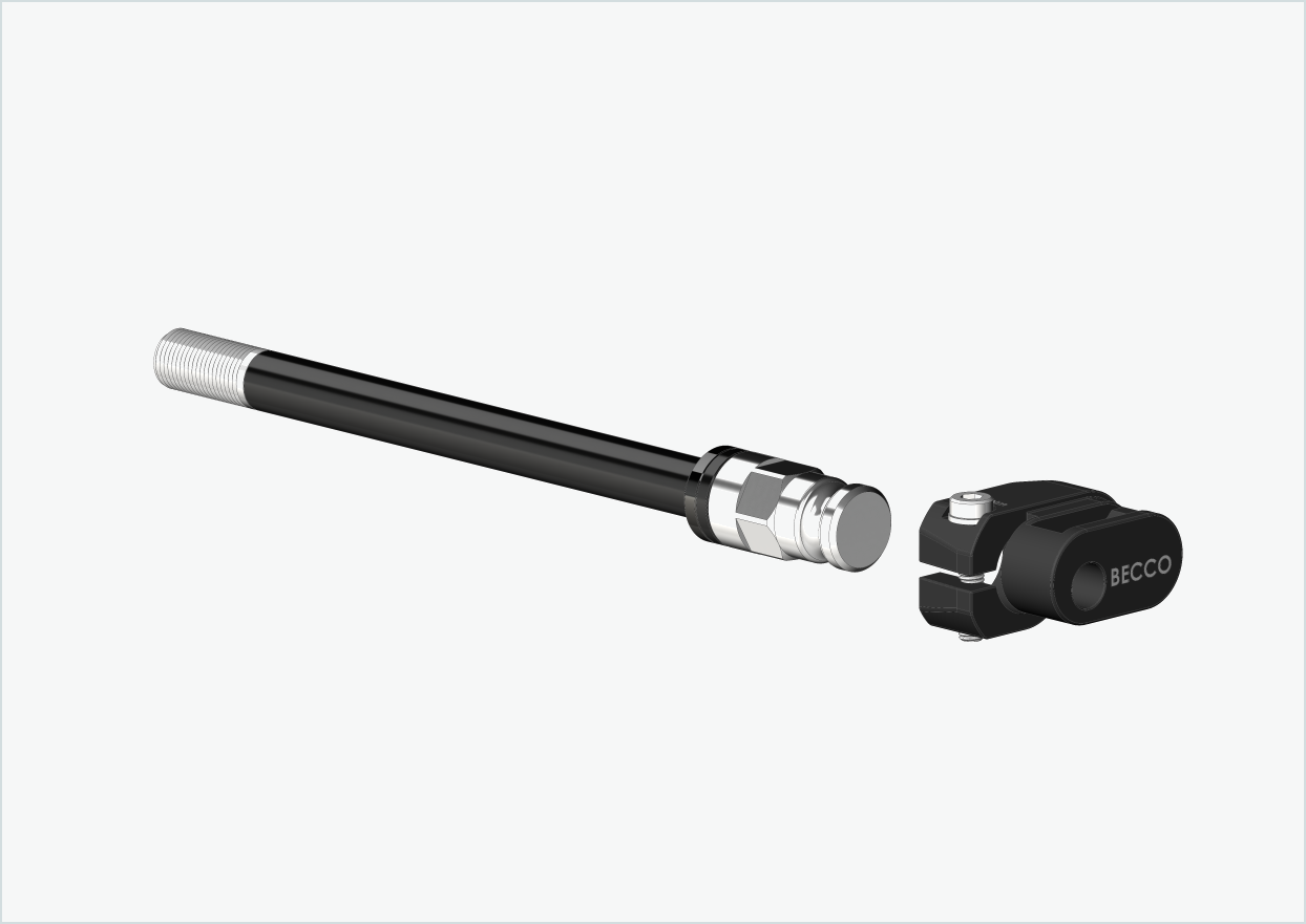 Syntace thru axle (X-12) with adapter / M12 x 1.50 | for Leggero trailers with BECCO system