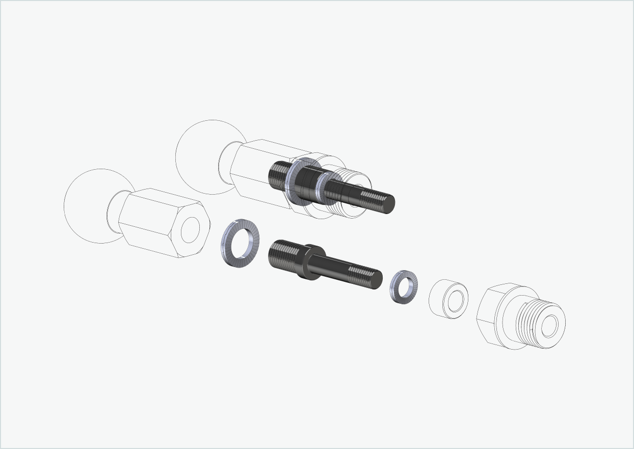Burley COHO XC thread adapter set | for HASE PINO with Rohloff Speedhub 500-14 / A12