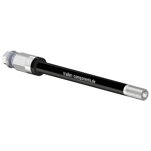Thru axles for bicycle trailers with universal adapter | suitable for Thule, Qeridoo, Burley, Hamax, Trixie and many more.