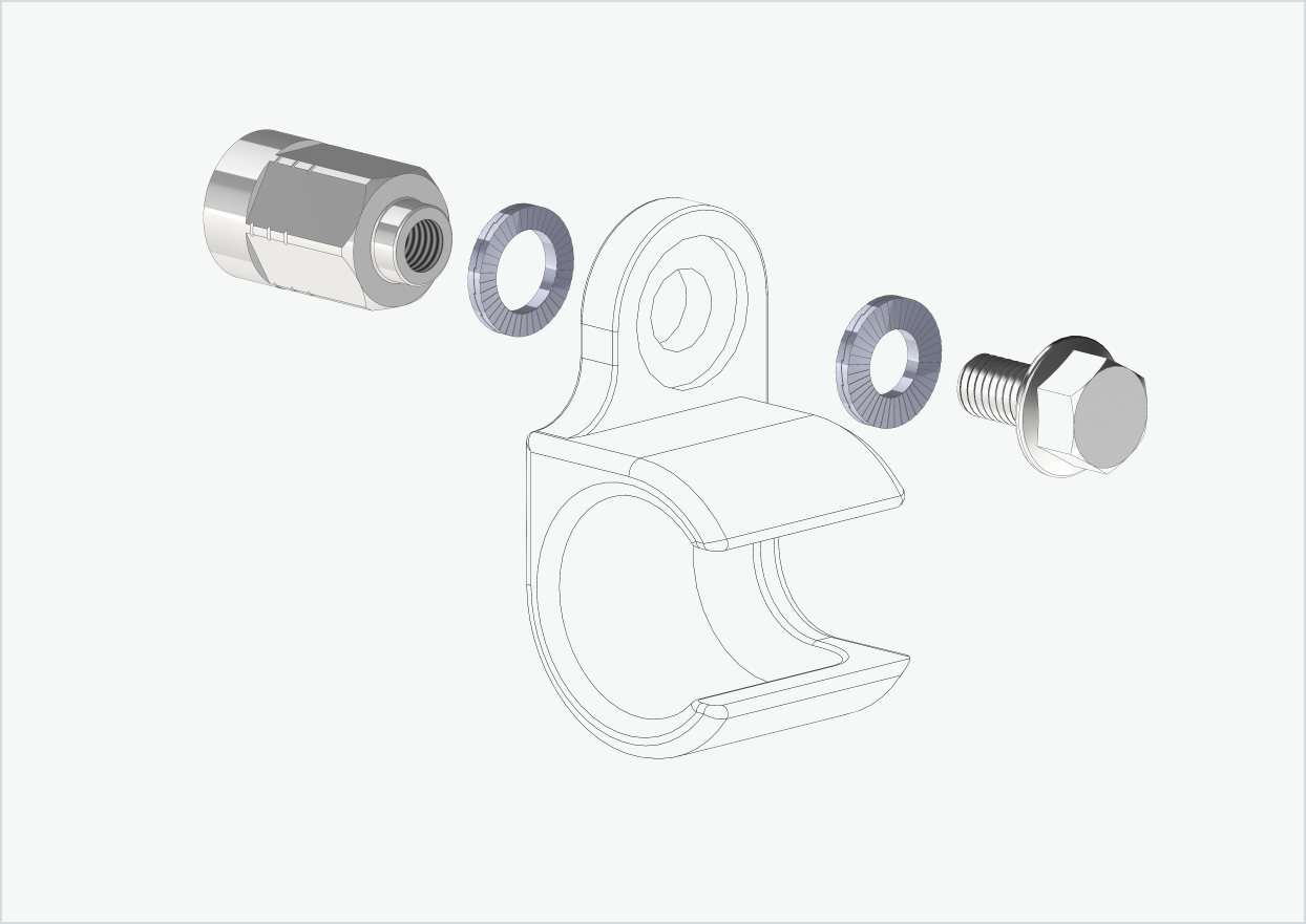 Solid axle adapter - M12 x 1.25