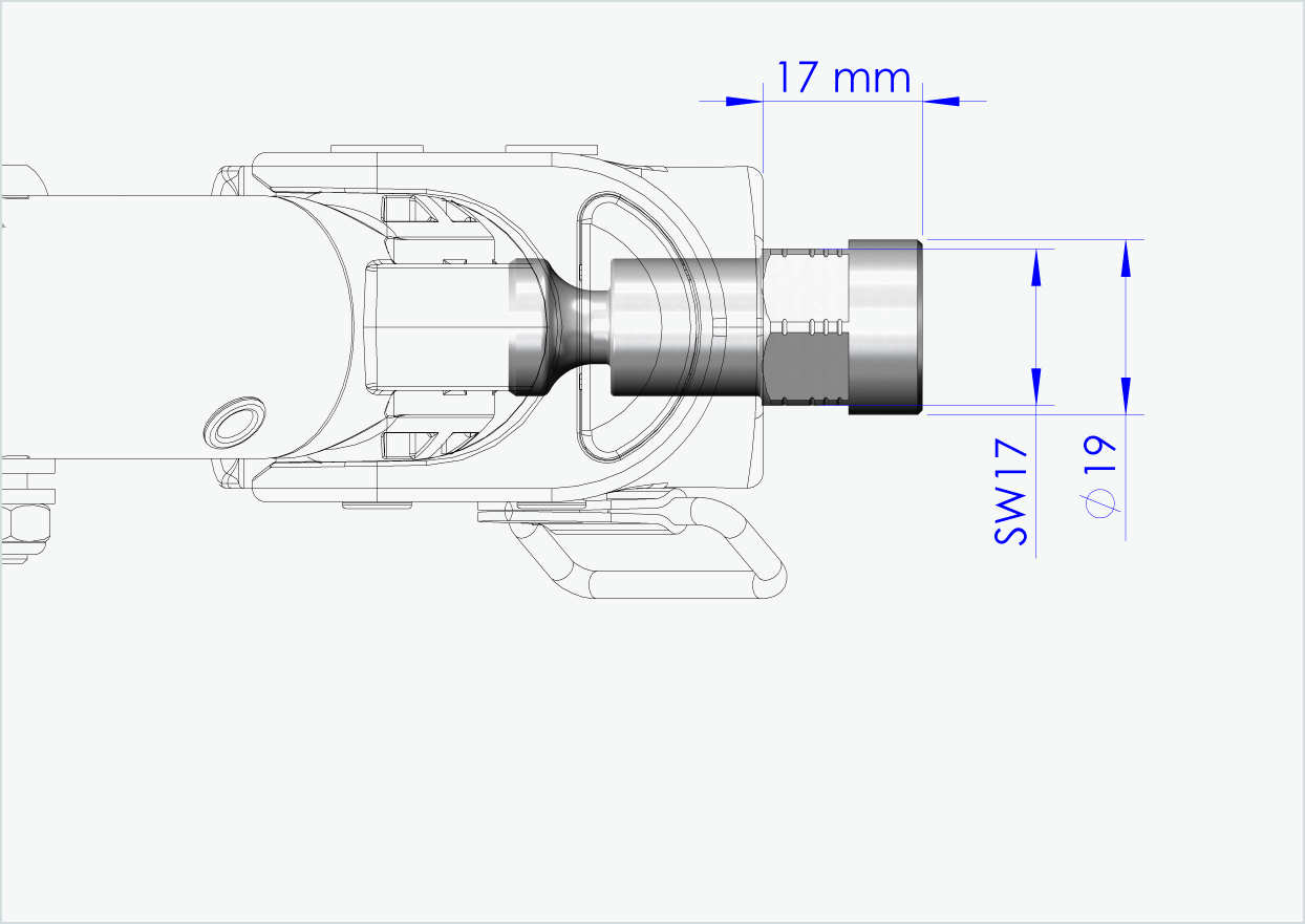 Solid axle adapter - FG 9.5 - (3/8 x 26) | for Croozer trailers from 2018