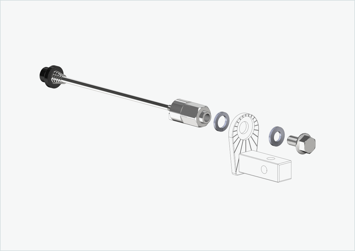 Quick-release axle with universal adapter | clamping length 143mm - 153mm