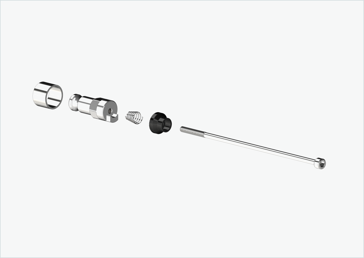 Quick-release axle with adapter (for Croozer trailers from 2018) | Clamping length 154mm - 165mm