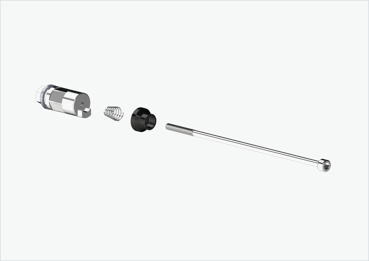 Quick-release axle with polygon adapter | clamping length 154mm - 165mm