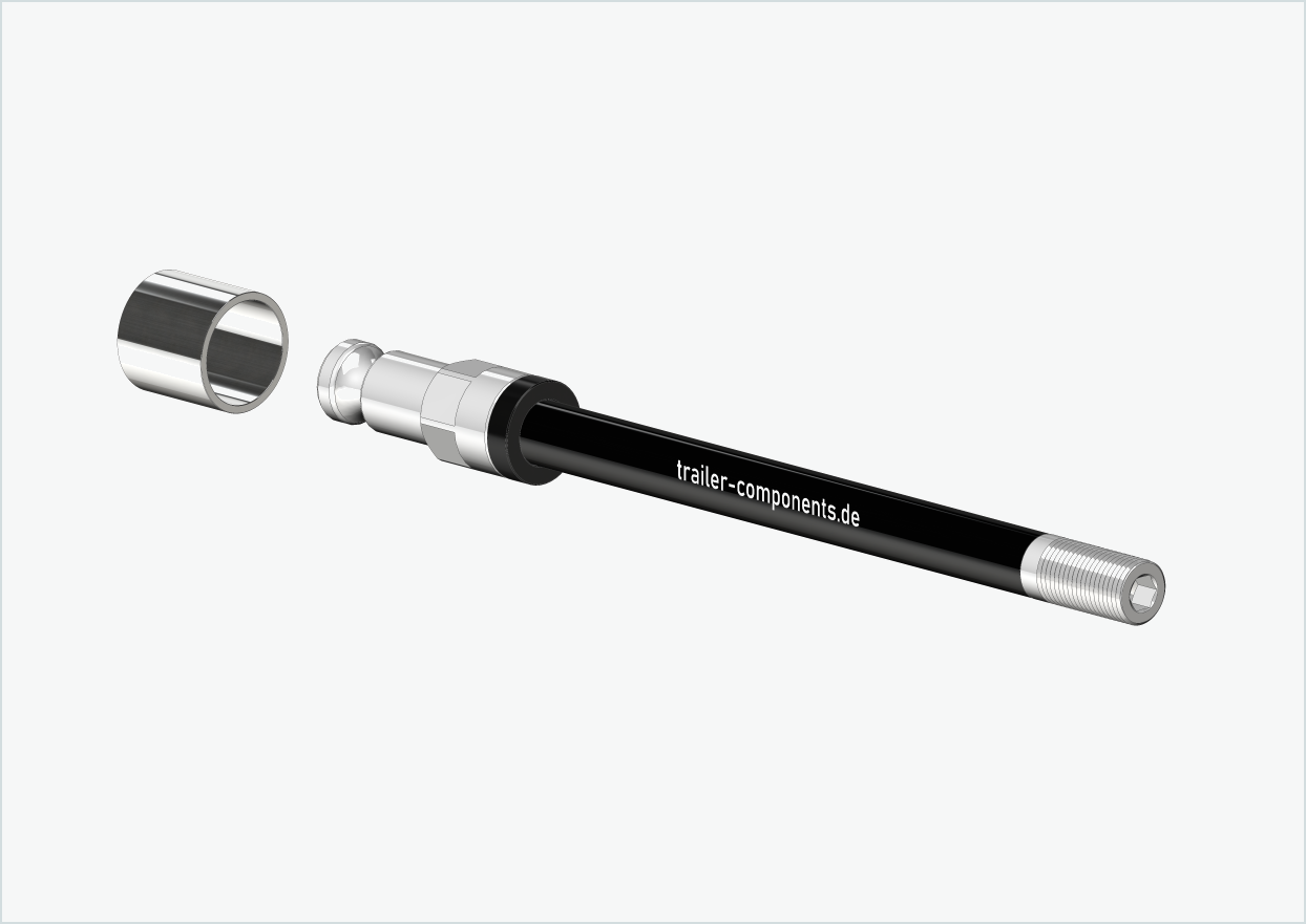 Thru axle with adapter / M12 x 1.00 | for Croozer trailers from 2018