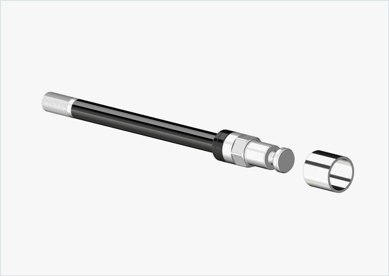 Syntace thru axle (X-12) with adapter / M12 x 1.00 | for Croozer trailers from 2018