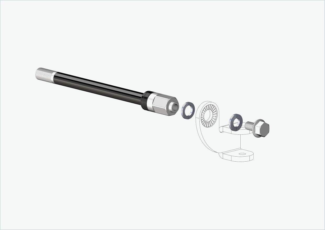 thru axle Syntace (X-12) with adapter Universal / M12 x 1.50