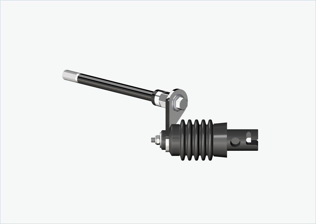 Thru axle with polygon adapter / M12 x 1.25