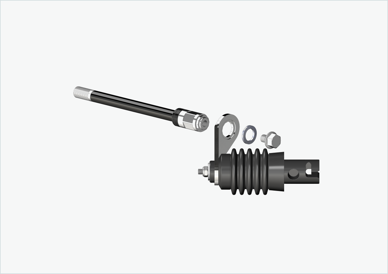 Syntace thru axle (X-12) with polygon adapter / M12 x 1.00