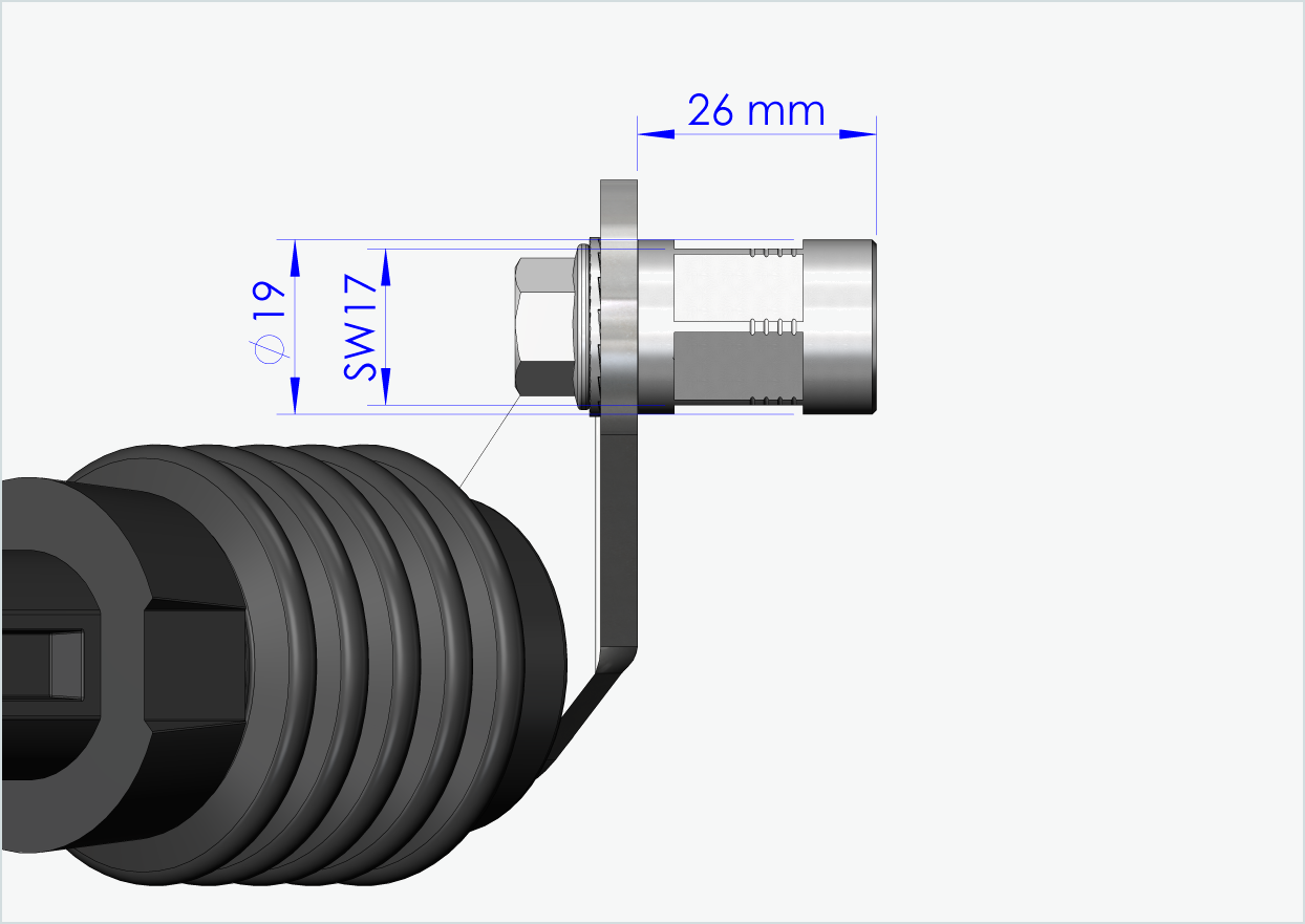 Solid axle adapter - M12 x 1.00