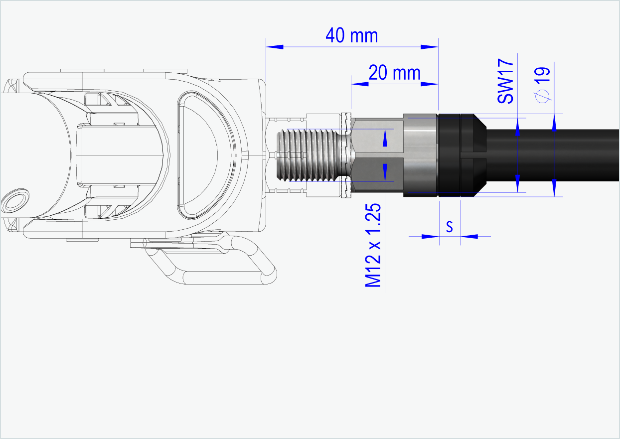 thru axle Syntace (X-12) with interchangeable system / M12 x 1.50
