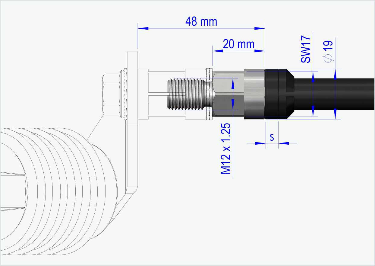 thru axle Syntace (X-12) with interchangeable system / M12 x 1.50