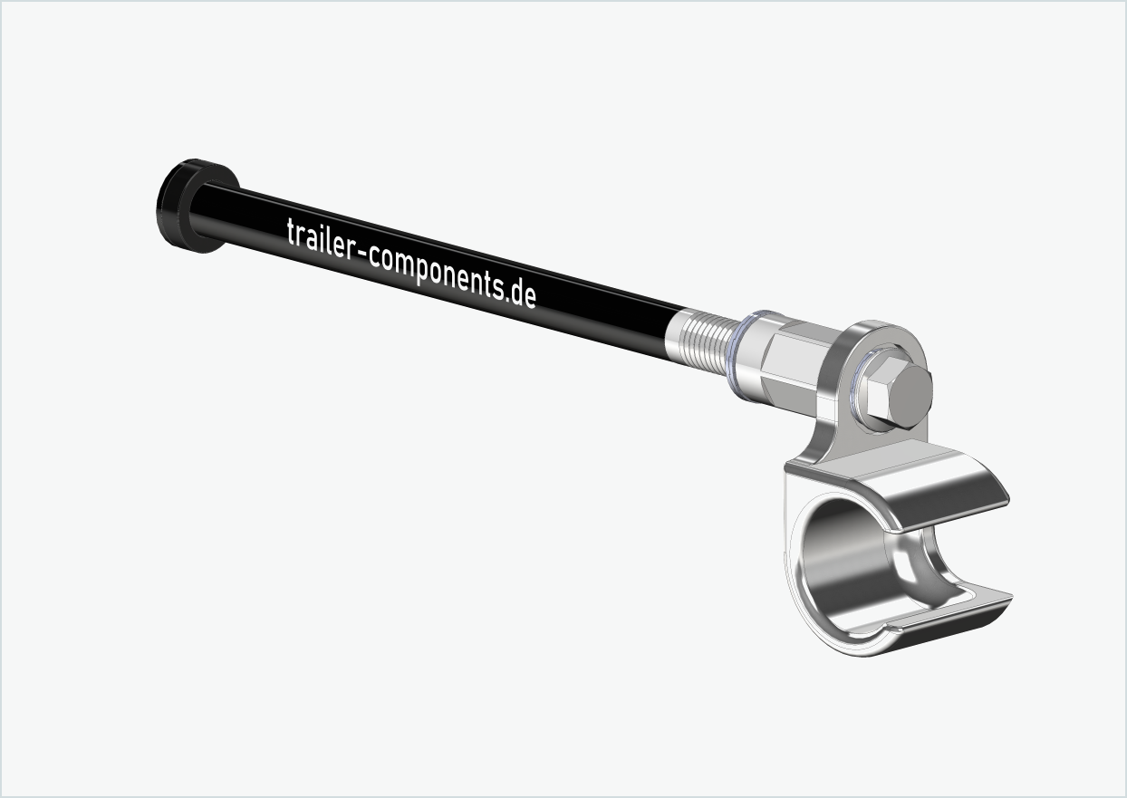 Universal thru axle with adapter for ORBEA | for left-hand thread M12 x 1.50 - suitable for Thule, Qeridoo, Burley, Prophete, Hamax, Trixie and many more.
