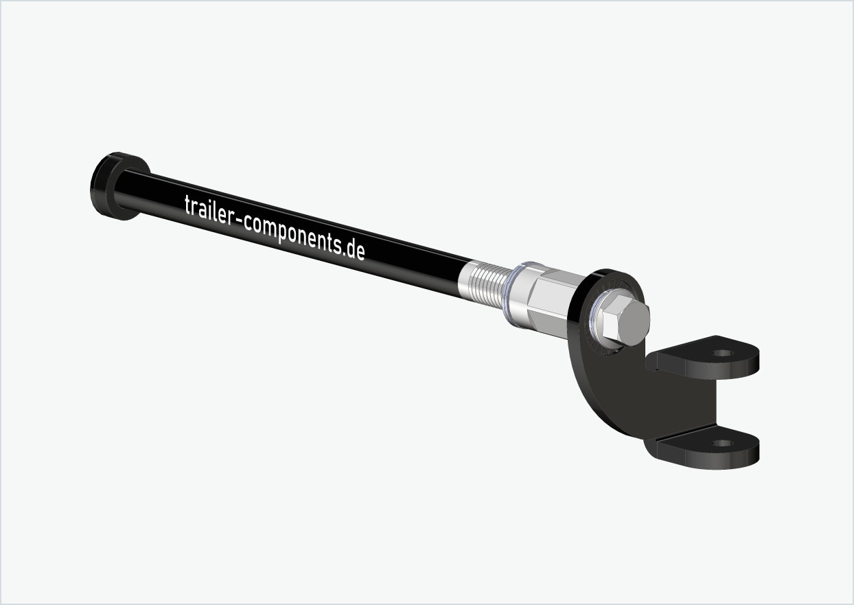Universal thru axle with adapter for ORBEA | for left-hand thread M12 x 1.50 - suitable for Thule, Qeridoo, Burley, Prophete, Hamax, Trixie and many more.