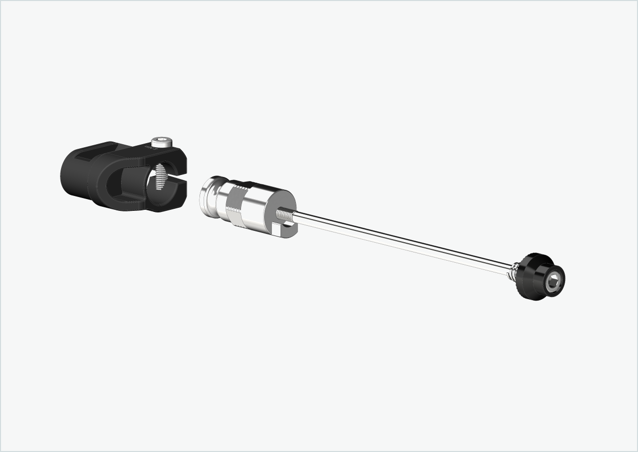 Quick-release axle with adapter for Leggero with BECCO system | clamping length 154mm - 165mm