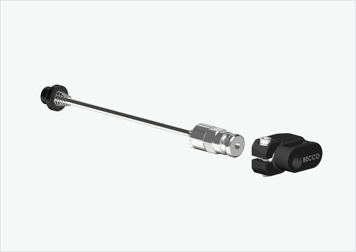 Quick-release axle with adapter for Leggero with BECCO system | clamping length 154mm - 165mm