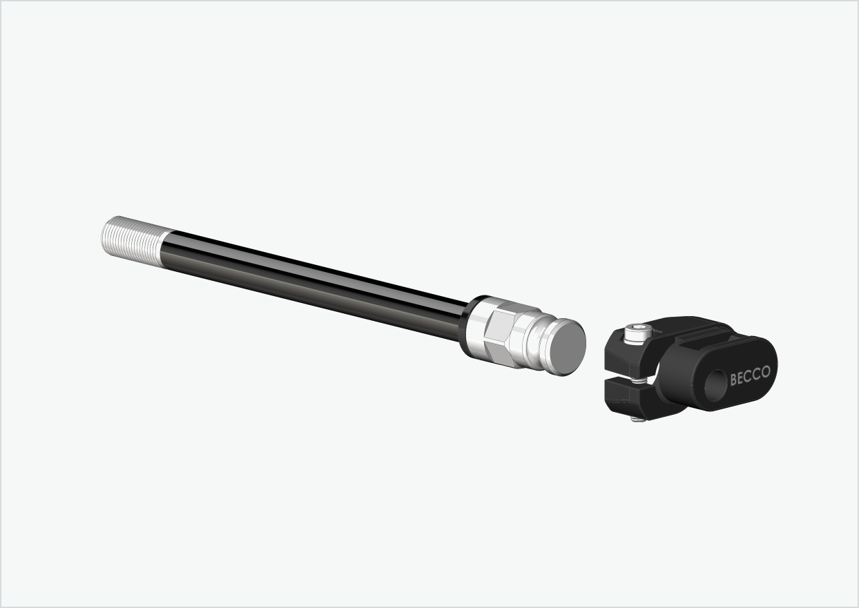 Thru axle with adapter / M12 x 1.75 | for Leggero trailers with BECCO system