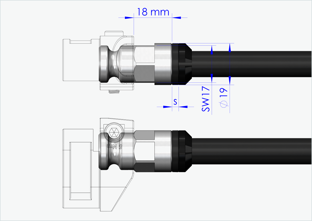 Syntace thru axle (X-12) with adapter / M12 x 1.00 | for Leggero trailers with BECCO system