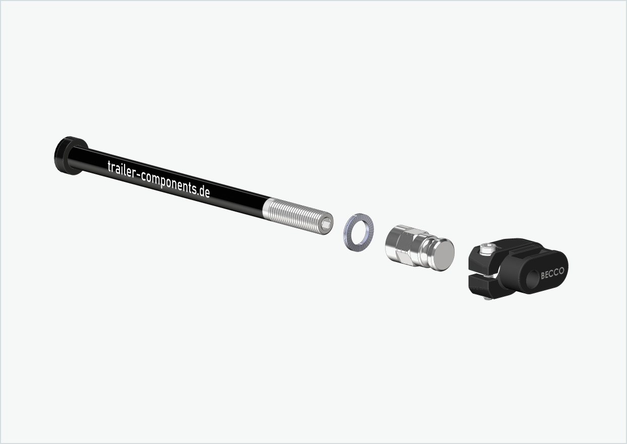Thru axle with Leggero adapter for TOUT TERRAIN | for left-hand thread M12 x 1.50 - suitable for Leggero with BECCO system