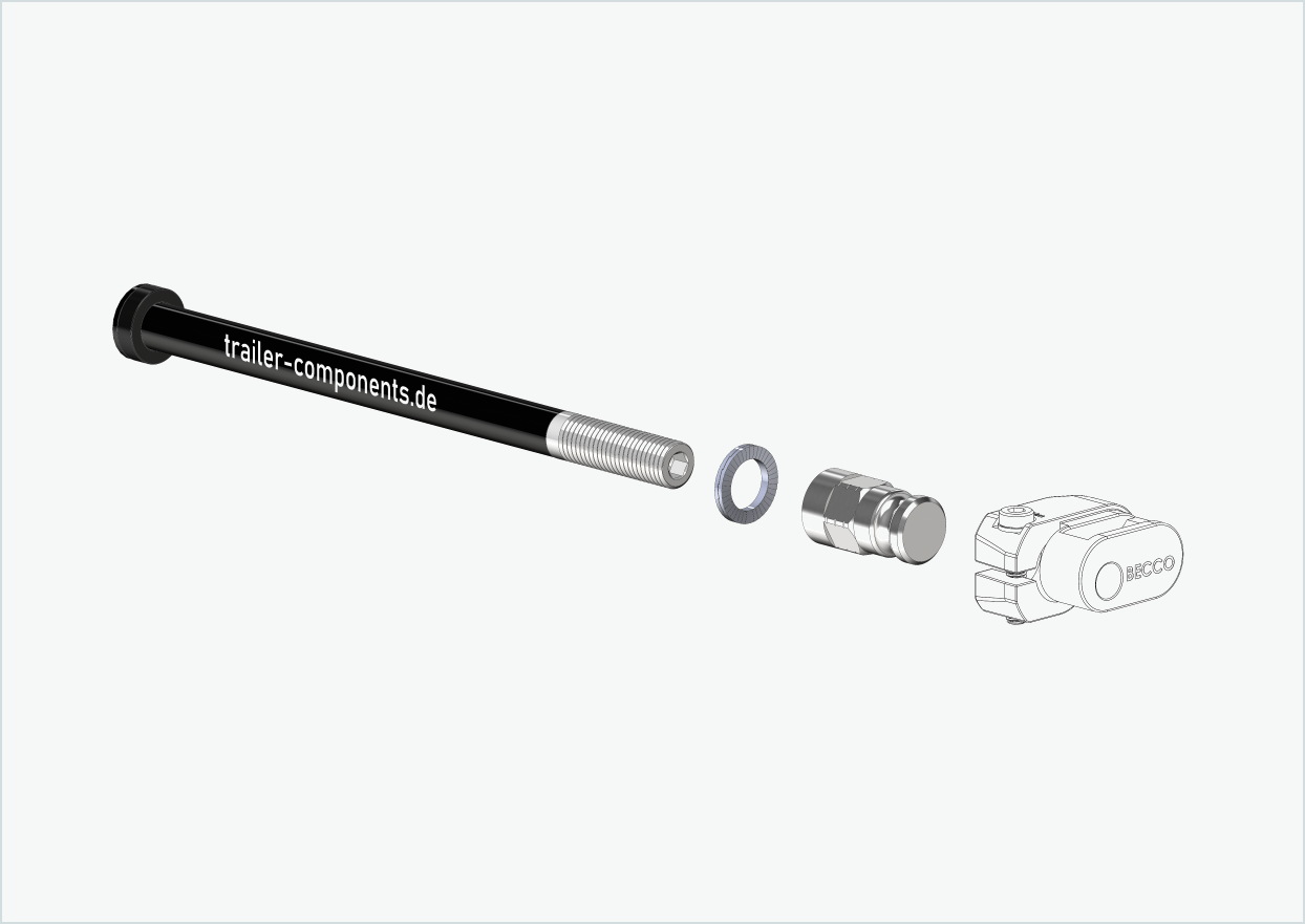 Thru axle with Leggero adapter for ORBEA | for left-hand thread M12 x 1.50 - suitable for Leggero with BECCO system