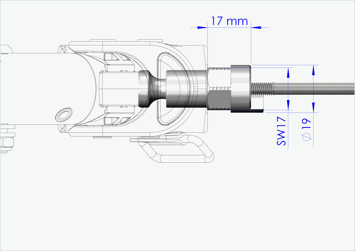 Quick-release axle with adapter (for Croozer trailers from 2018) | Clamping length 143mm - 153mm