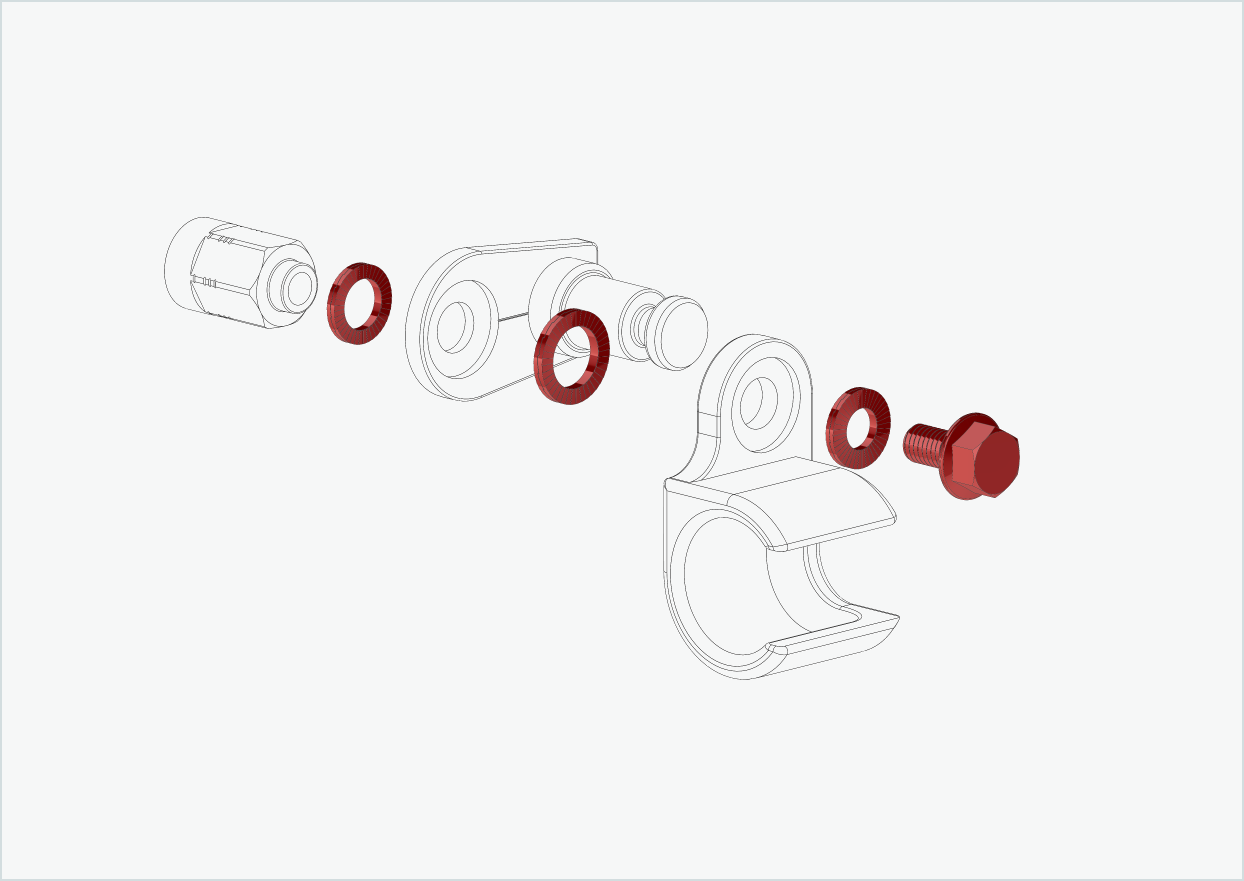 Screw fitting set for universal adapter - double mounting